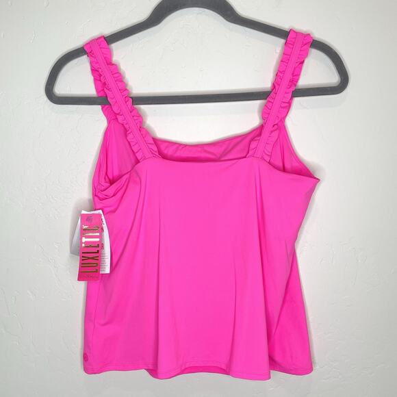 Lilly Pulitzer Luxletic Lucine Bra Tank Top Womens XL Pink Isle Bright UPF 50+ - Picture 6 of 8